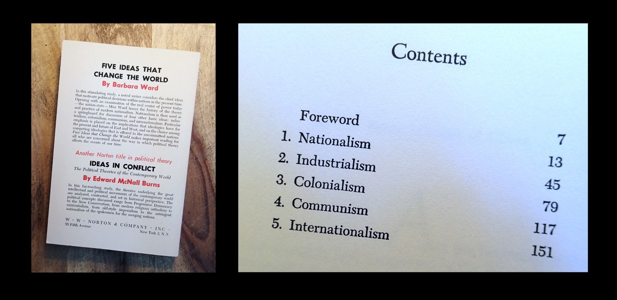 FIVE IDEAS THAT CHANGE THE WORLD by Barbara Ward Paperback First