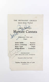 An Original Concert Programme Signed by Isobel Baillie for the Harvest Cantata at the Watford...