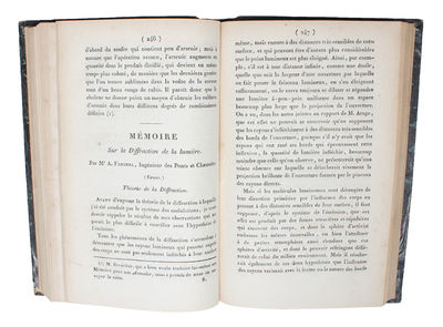 Mémoire sur la Diffraction de la lumière, où l'on examine particululièrement le phénomène des franges colorées que présentent les ombres des corps éclairés par un point lumineux. -  Extrait d'une Lettre de M. Fresnel à M. Arago, sur l'influence de ... (photo 2)
