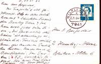 Eigenhändige Fotopostkarte mit Unterschrift. Datiert W., 24.XI.64.