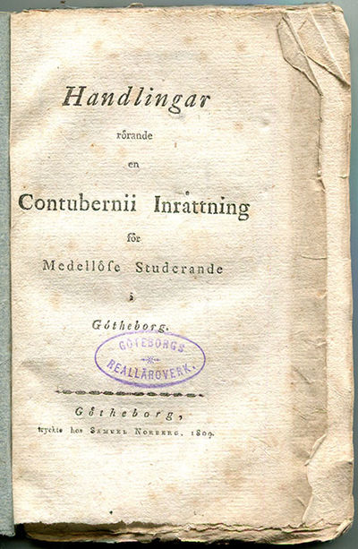 Handlingar rörande en contubernii inrättning för…