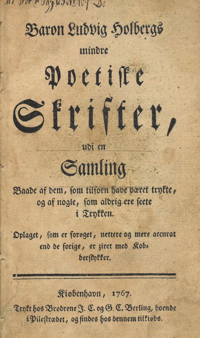 Baron Ludvig Holbergs Poetiske Skrifter, udi en…
