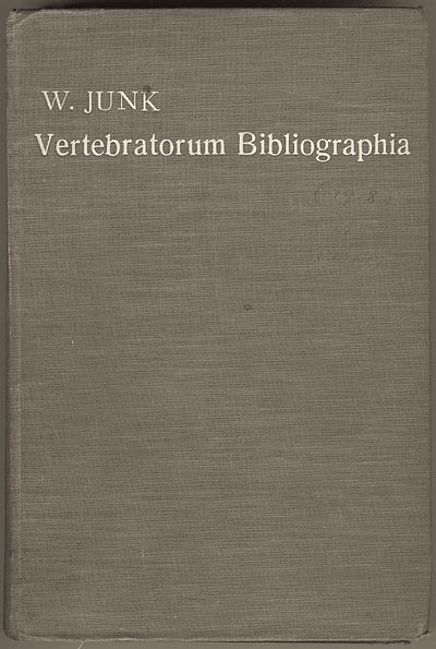 Vertebratorum Bibliographia. W. Junk. Verlag und…