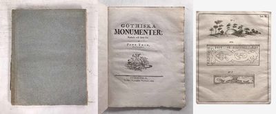 Göthiska monumenter; samlade och beskrifne. (I).