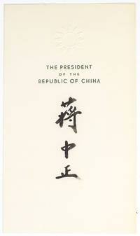 Chiang Kai-Shek Signed Official Card. de Kai-Shek, Chiang