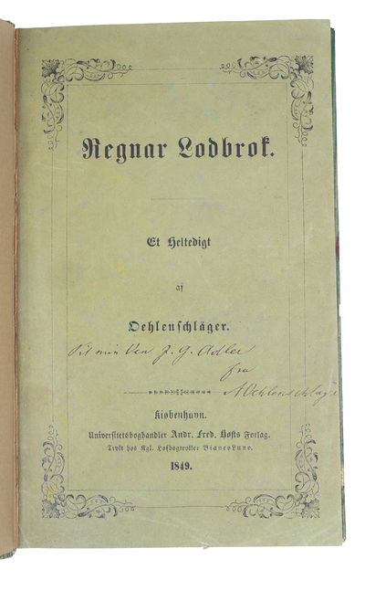 Regnar Lodbrok. Et Heltedigt. - [PRESENTATION COPY.] (photo 2)