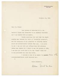 Typed Letter, signed. 1pp, to "Mr. Simon", dated November 15, 1941