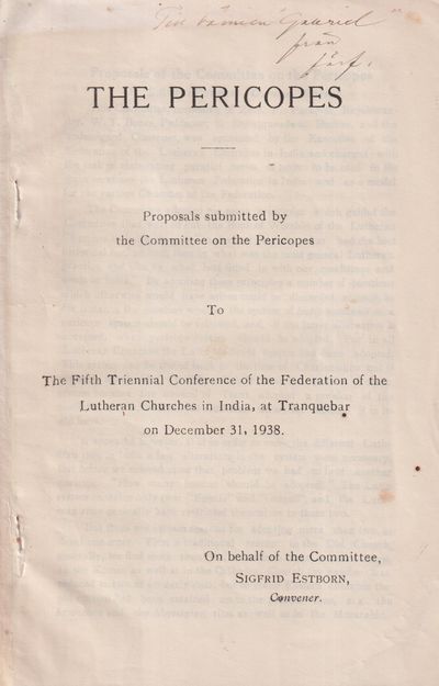 The Pericopes. Proposals submitted by the…