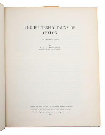 The Butterfly Fauna of Ceylon. 2nd (Abridged)…