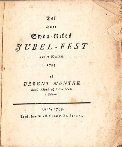 Tal öfwer Swea-rikes jubel-fest den 7 martii 1793…