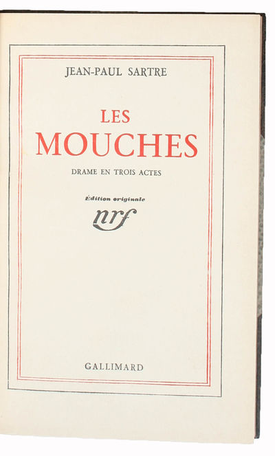 Les Mouches. Drame en trois actes. - [ONE OF 15 COPIES - PRESENTATION-COPY - CENSORED BY THE GERMAN MILITARY ADMINISTRATION] (photo 3)