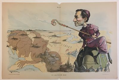 New York: Sackett and Wilhems, 1894. Victor Gillam. Double-page offset lithograph. Image measures 12...