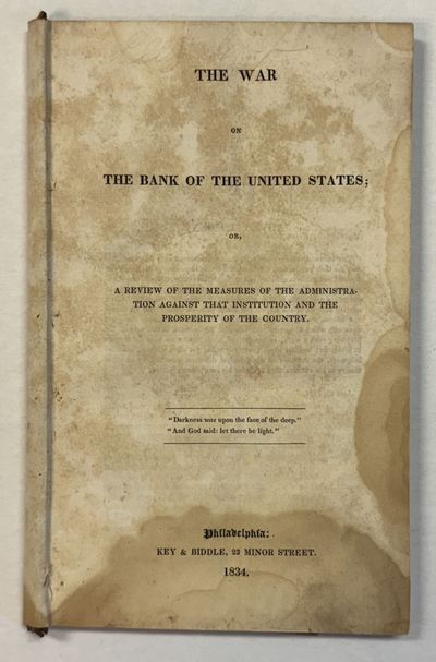 Philadelphia: Key & Biddle, 23 Minor Street, 1834. Disbound, spotted, 155pp. Good. Sabin 28003.