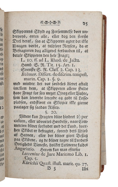 Den vel-instruerede Skipper, eller fulstændig Anviisning, hvad en Skipper har at iagttage, baade førend han tiltræder Reysen, samt imedens den varer, og efter at den er fuldendt, med et Tillæg, hvorudi indeholdes de fornemste Søe-Contracter, Skibs-Doc... - [RARE DANISH MARITIME LAW MANUAL] (photo 3)
