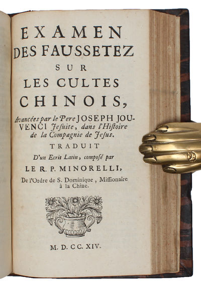 Recueil de pièces touchant l'histoire de la Compagnie de Jésus, composée par J. Jouvenci, et supprimée par Arrêt du Parlement de Paris du 24 Mars 1713. Seconde édition revue, corrigée & augmentée [Petitpied] (+) Examen des faussetez sur les cultes ... - [TWO WORKS RELATING TO JESUITS - THE CHINESE RITES CONTROVERSY] (photo 2)