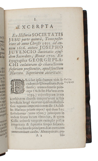 Recueil de pièces touchant l'histoire de la Compagnie de Jésus, composée par J. Jouvenci, et supprimée par Arrêt du Parlement de Paris du 24 Mars 1713. Seconde édition revue, corrigée & augmentée [Petitpied] (+) Examen des faussetez sur les cultes ... - [TWO WORKS RELATING TO JESUITS - THE CHINESE RITES CONTROVERSY] (photo 6)