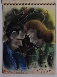 image of {Two Sketchbooks} Original Drawings in Charcoal, Pastel, Watercolor and Pencil