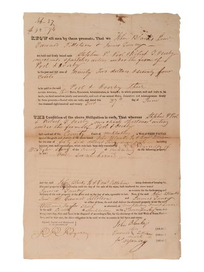 American Slavery and Finance. Mecklenburg County Bonds Using Enslaved Persons as Debt Collateral in North Carolina, 1822-1823