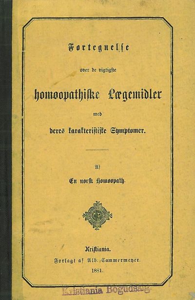 Fortegnelse over de vigtigste homøopathiske…