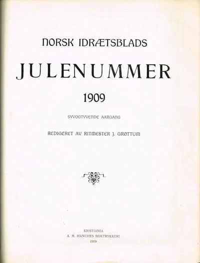 Samlebind med 5 julehefter: Folkebladets julenummer for 1907, 1908 og 1909 + Sports Julenummer 1908 + Norsk Idrætsblads julenummer 1909. (photo 4)