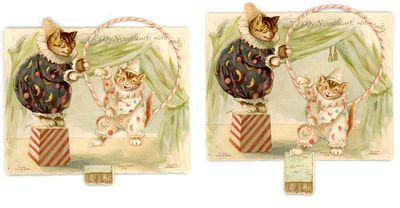 Mechanical Valentine - Kitten Jumps through Hoop - To My Sweetheart with Love