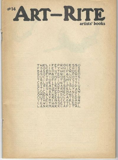 [From upper wrapper]: #14 Artists’ Books…Winter 76/77