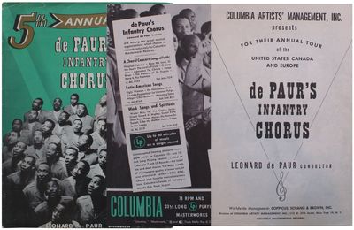 de Paur, Leonard (conductor). [Concert Program and Records Documenting De Paur's Infantry Chorus.]