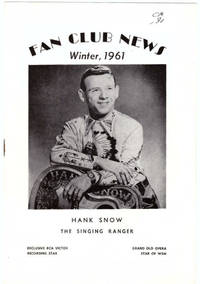 Hank Snow Fan Club News (7 Issues, 1961-1966)