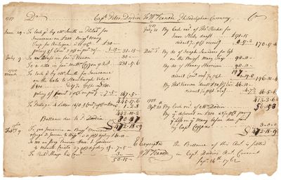 Colonial Era Ledger Document Signed by the Prominent New England Slave Trader William Vernon, 1762