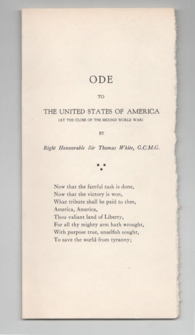 Ode to the United States of America (At the Close of the Second World War)