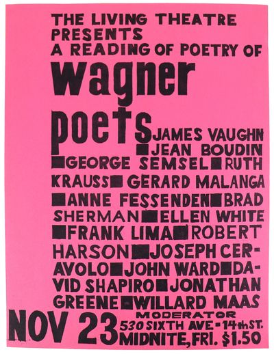 The Living Theatre Presents a Reading of Poetry of Wagner [Event Flyer]