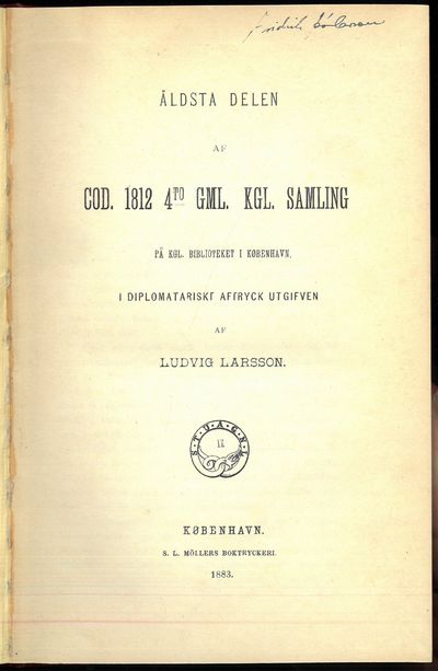 Äldsta delen af Cod. 1812 4to gml. Kgl. Samling…
