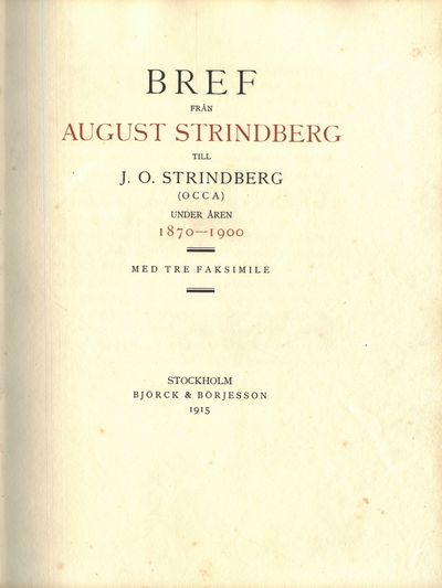 Bref från August Strindberg till J. O. Strindberg…