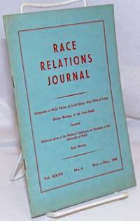 image of Race relations journal. Vol. XXVI no. 4 (Oct.-Dec. 1960)