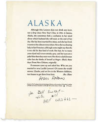 Broadside: Alaska [Inscribed to William B. Ewert]