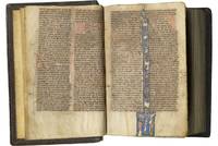 image of Vulgate Bible; in Latin, illuminated manuscript on parchment