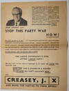 John Creasey says:– Stop this party war now!