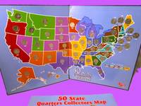 50 State Quarters Collectors Map with All 50 Coins