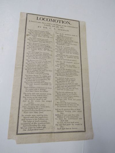 Locomotion. A Serio- Comic Stave, Read at the Dinner of the Celebration at Lincoln, July 4th, 1871