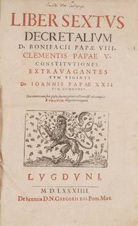 Liber Sextus Decretalium D. Bonificii Papae VIII. Clementis Papae..