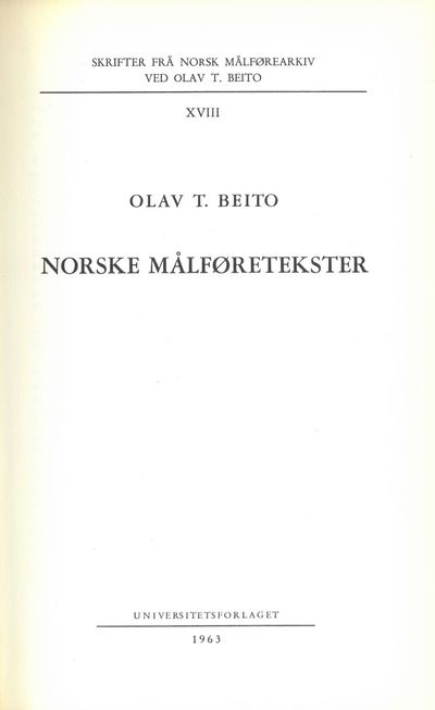 Norske målføretekster.