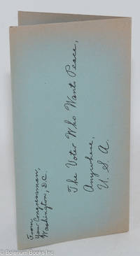 cover of The voter who wants peace, anywhere, U.S.A.