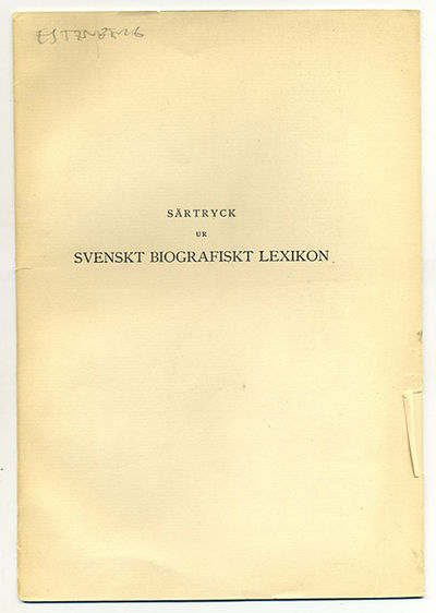 Estenberg. Särtryck ur Svenskt biografiskt…