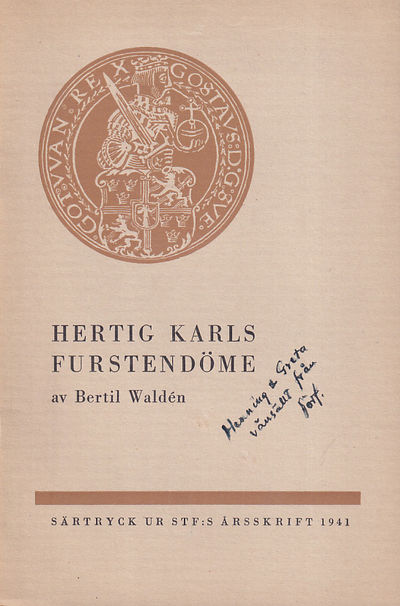 Hertig Karls furstendöme [= omslagstitel].