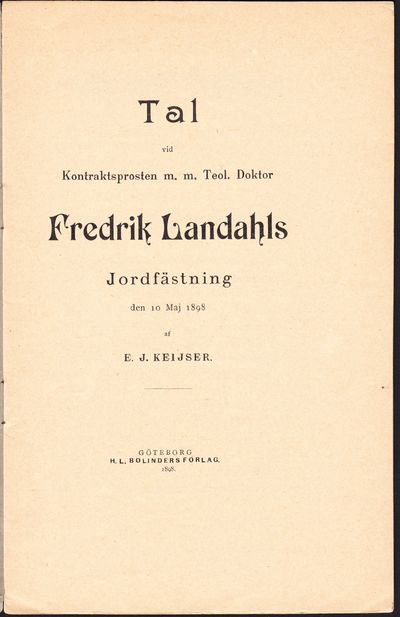 Tal vid kontraktsprosten m. m. teol. doktor…