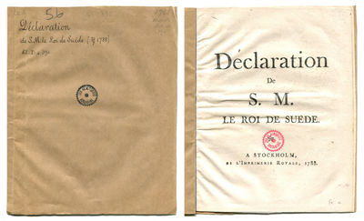 Déclaration de s.m. le roi de Suède.