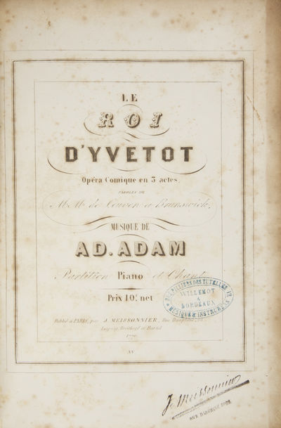 Le Roi d'Yvetot Opéra Comique en 3 actes. Paroles de MM de Leuven et Brunswick. [Piano-vocal score]