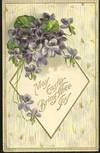 EASTER JOY POSTCARD WITH EASTER VIOLETS