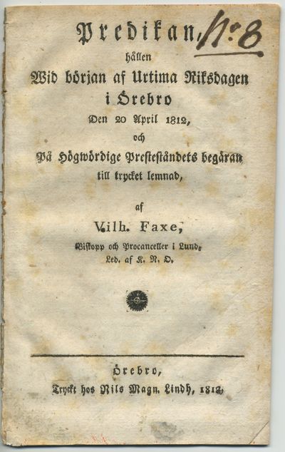 Predikan, hållen wid början af urtima riksdagen i…