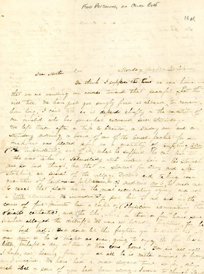Autograph Letter Signed, New Lebanon, New York, August 14, 1833, to her mother, Mrs. Michael Burnham, New York City
